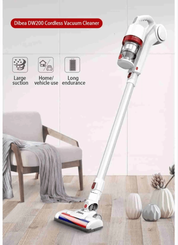 Dibea-DW200-Cordless-Vacuum-Cleaner-10KPa-Strong-Suction-Dust-Collector-With-Wall-Hanging-Rack-1200x1650-1 مكنسة عامودية لاسلكية حديثة Dibea - الصورة 2
