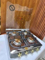 GOLDVision غاز ستانليس ستيل 4 عيون نحاس مع قاعدة - الصورة 4