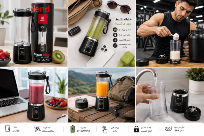 ⁦خلاط CREST المحمول 350 مل – Blaze Blend⁩ - الصورة ⁦6⁩