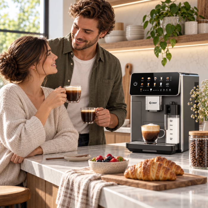 ⁦ماكينة قهوة أوتوماتيكية CREST Barista Café مع مطحنة وشاشة لمس⁩ - الصورة ⁦3⁩