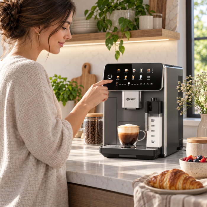 ⁦ماكينة قهوة أوتوماتيكية CREST Barista Café مع مطحنة وشاشة لمس⁩ - الصورة ⁦6⁩