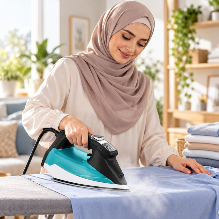 ⁦مكوى بخار رقمية CREST CR-5161 – قوة 2500 واط بقاعدة سيراميك⁩ - الصورة ⁦3⁩
