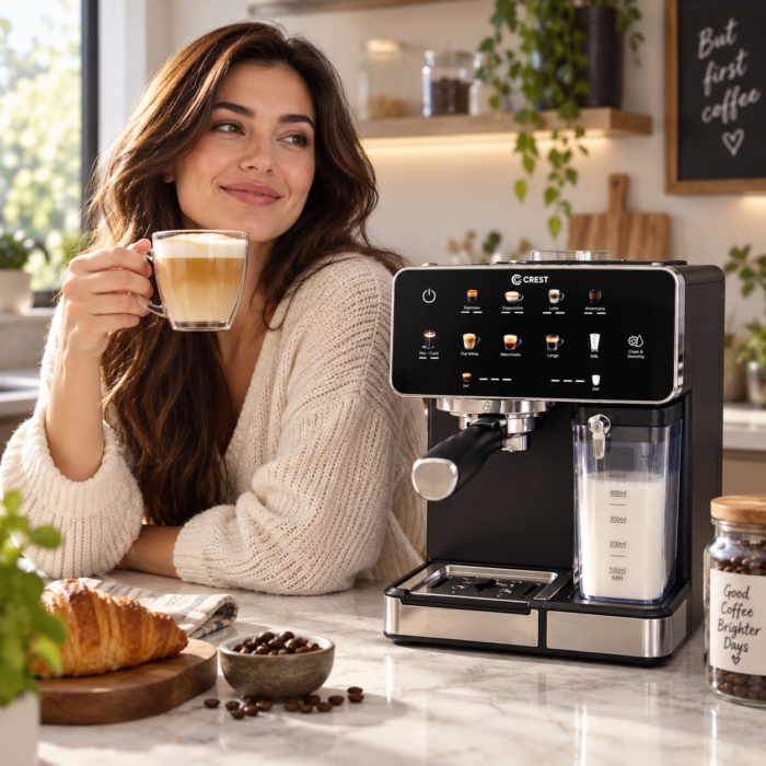 ⁦ماكينة إسبريسو CREST Barista Core  بشاشة لمس ونظام حليب⁩ - الصورة ⁦5⁩