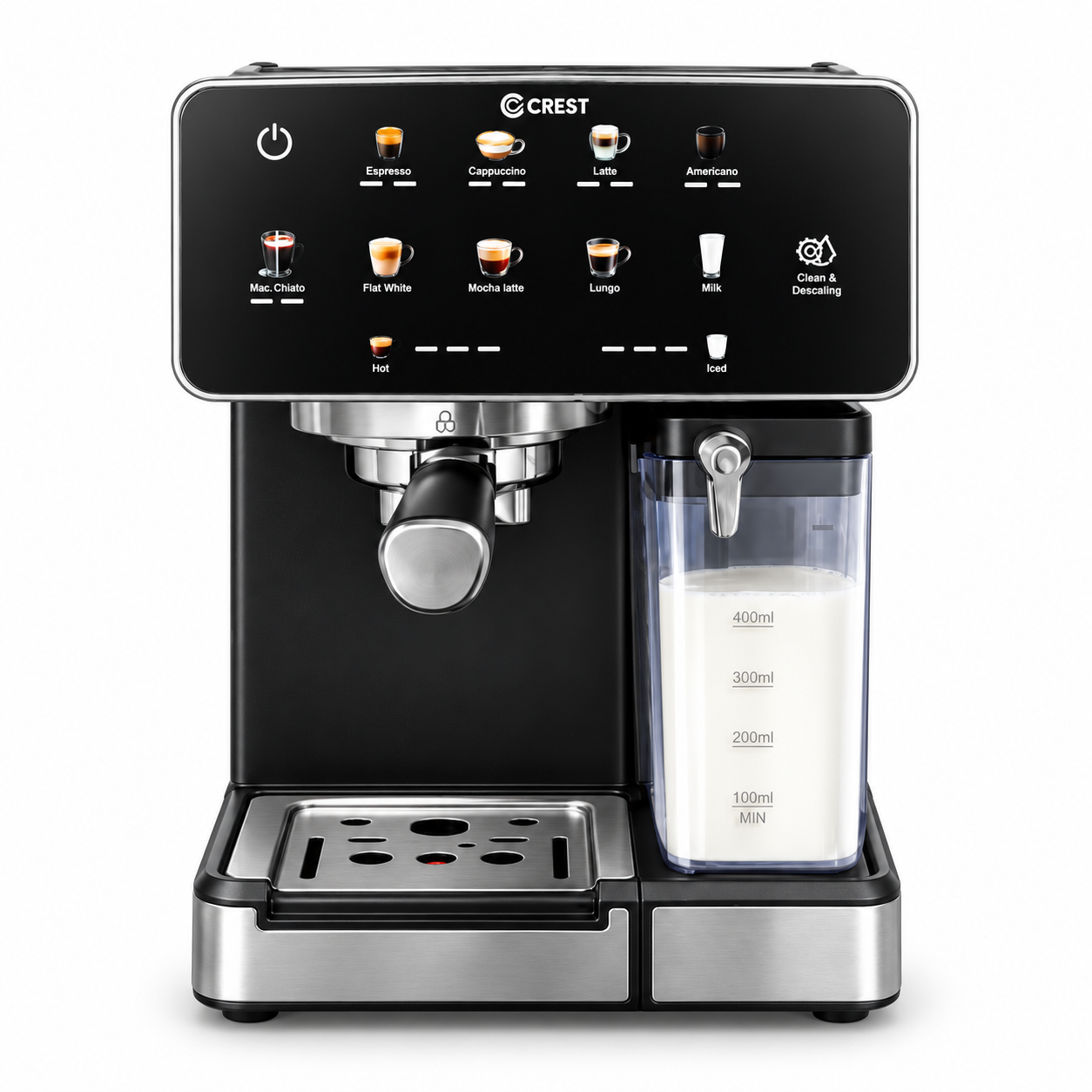 58a2f0c4-0714-4a29-9fdb-5bfa99ff42df-2 ماكينة إسبريسو CREST Barista Core بشاشة لمس ونظام حليب - الصورة 1