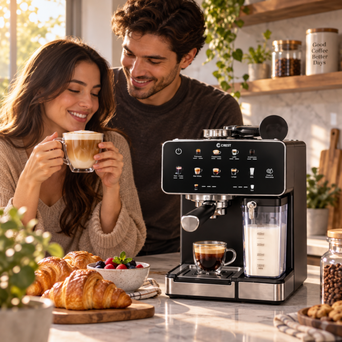 ⁦ماكينة إسبريسو CREST Barista Core  بشاشة لمس ونظام حليب⁩ - الصورة ⁦4⁩