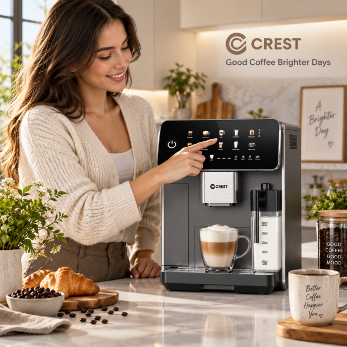 ⁦ماكينة قهوة أوتوماتيكية CREST Barista Café مع مطحنة وشاشة لمس⁩ - الصورة ⁦8⁩