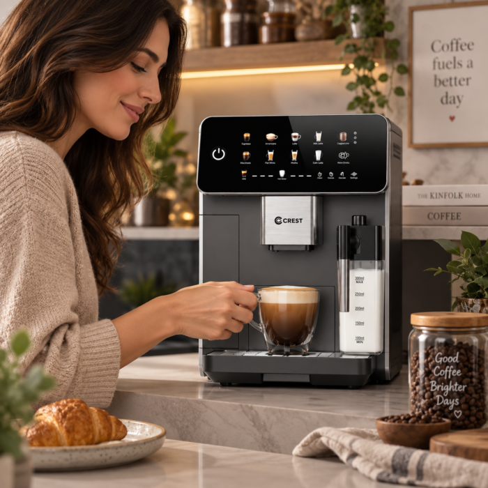 ⁦ماكينة قهوة أوتوماتيكية CREST Barista Café مع مطحنة وشاشة لمس⁩ - الصورة ⁦5⁩